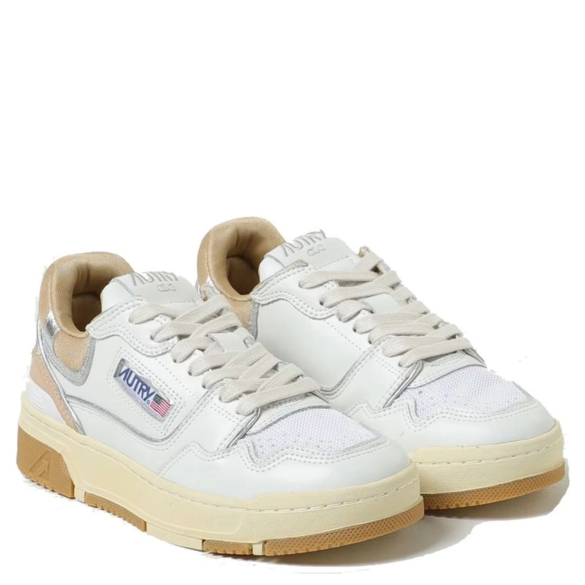 White Leather Low Top Sneakers