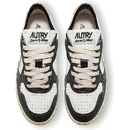 White Leather Low Top Sneakers