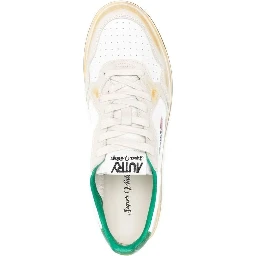 White Leather Low Top Sneakers