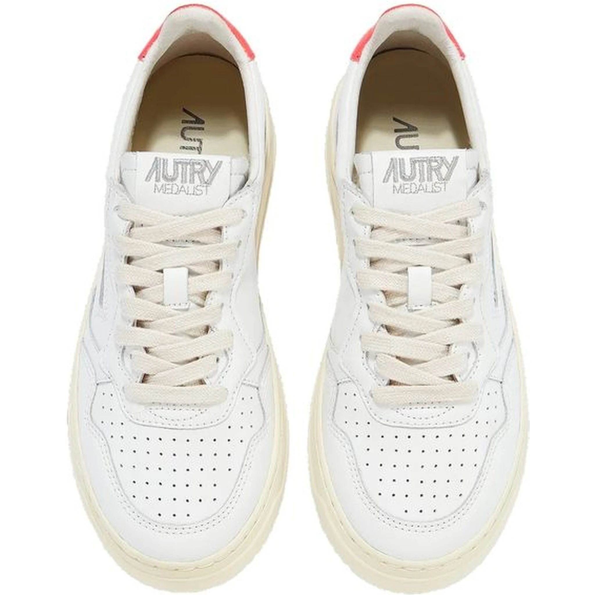 White Leather Low Top Sneakers