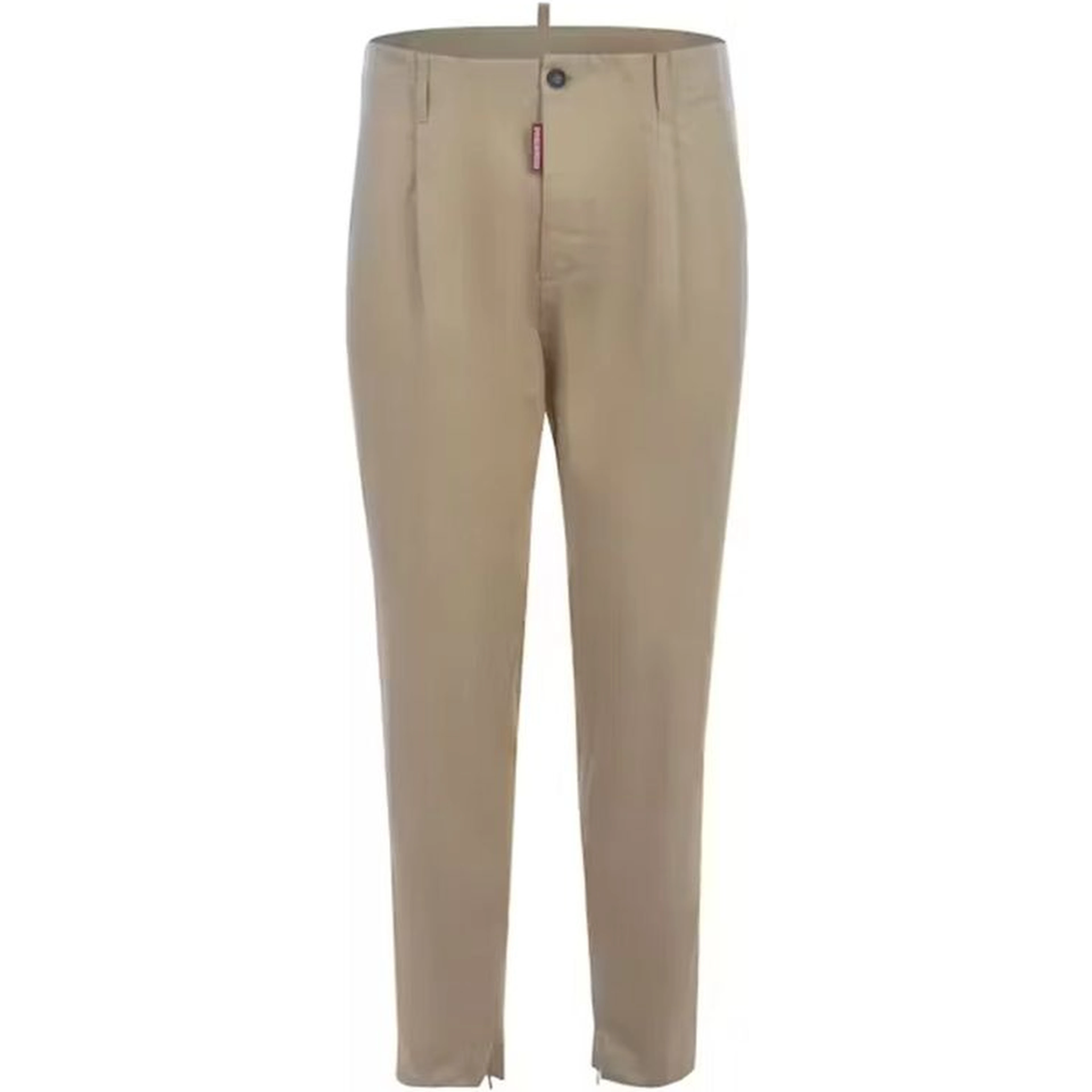 Beige Cotton Chino Pants