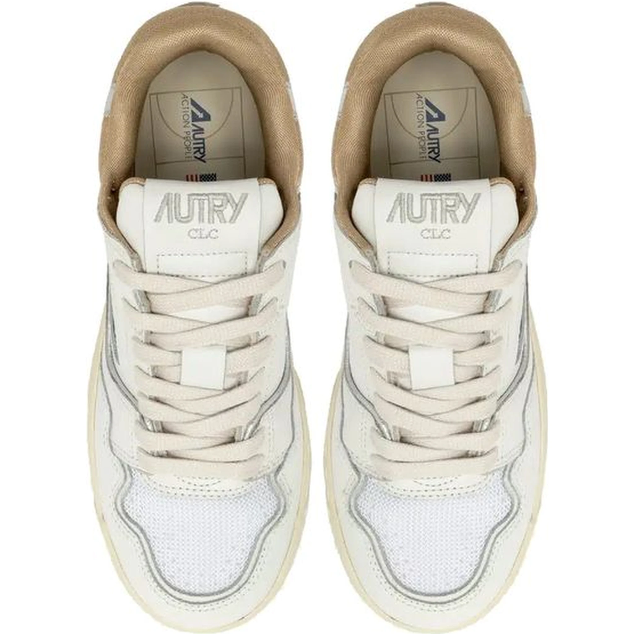 White Leather Low Top Sneakers