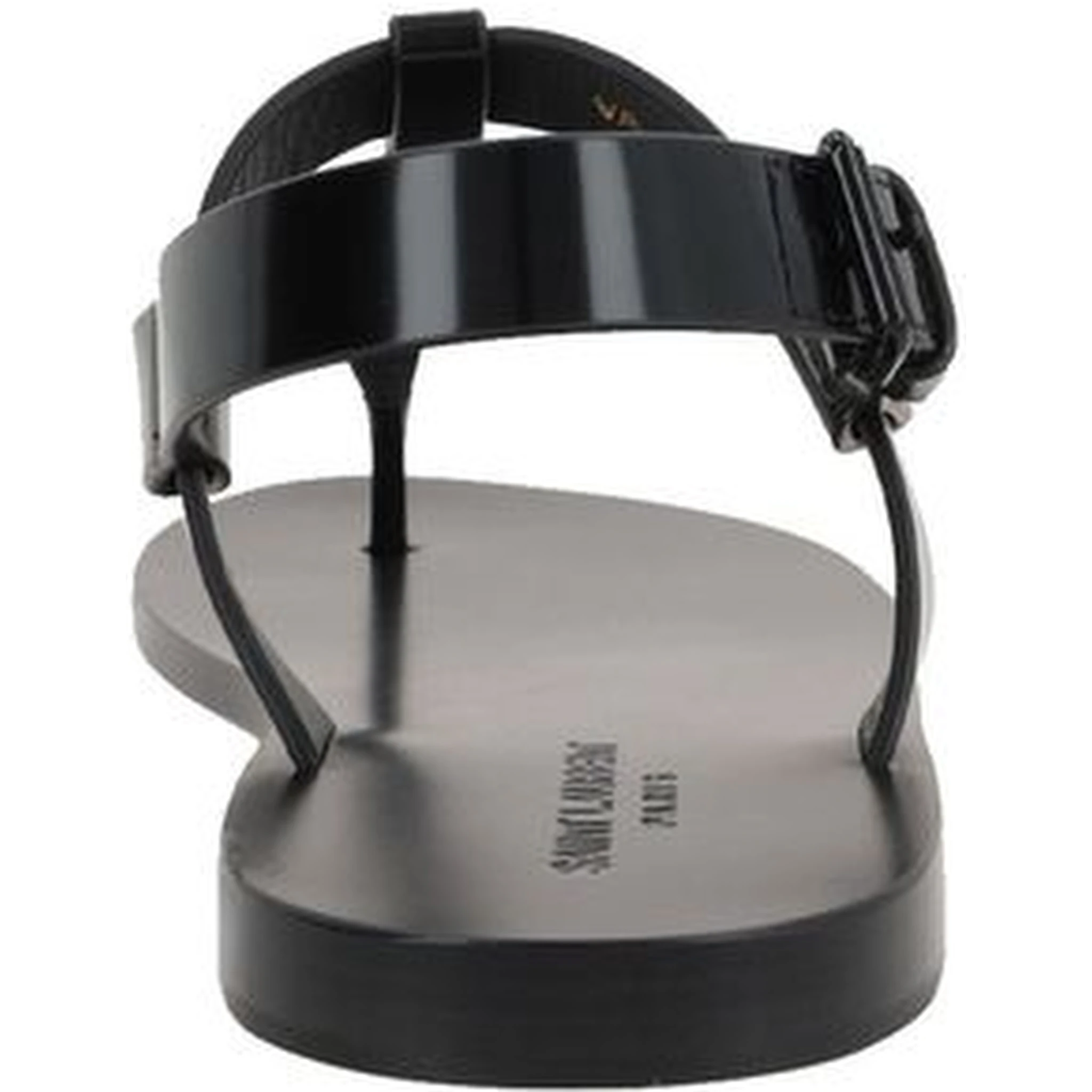 Black Calfskin Flat Sandals