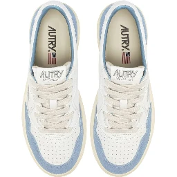 White Leather Low Top Sneakers