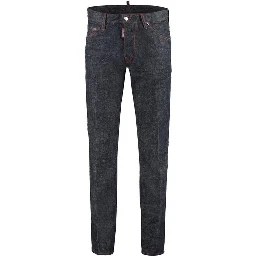 Blue Cotton Skinny Jeans