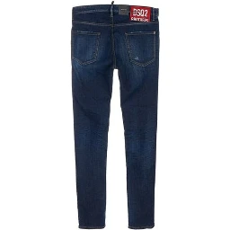 Blue Cotton Skinny Jeans
