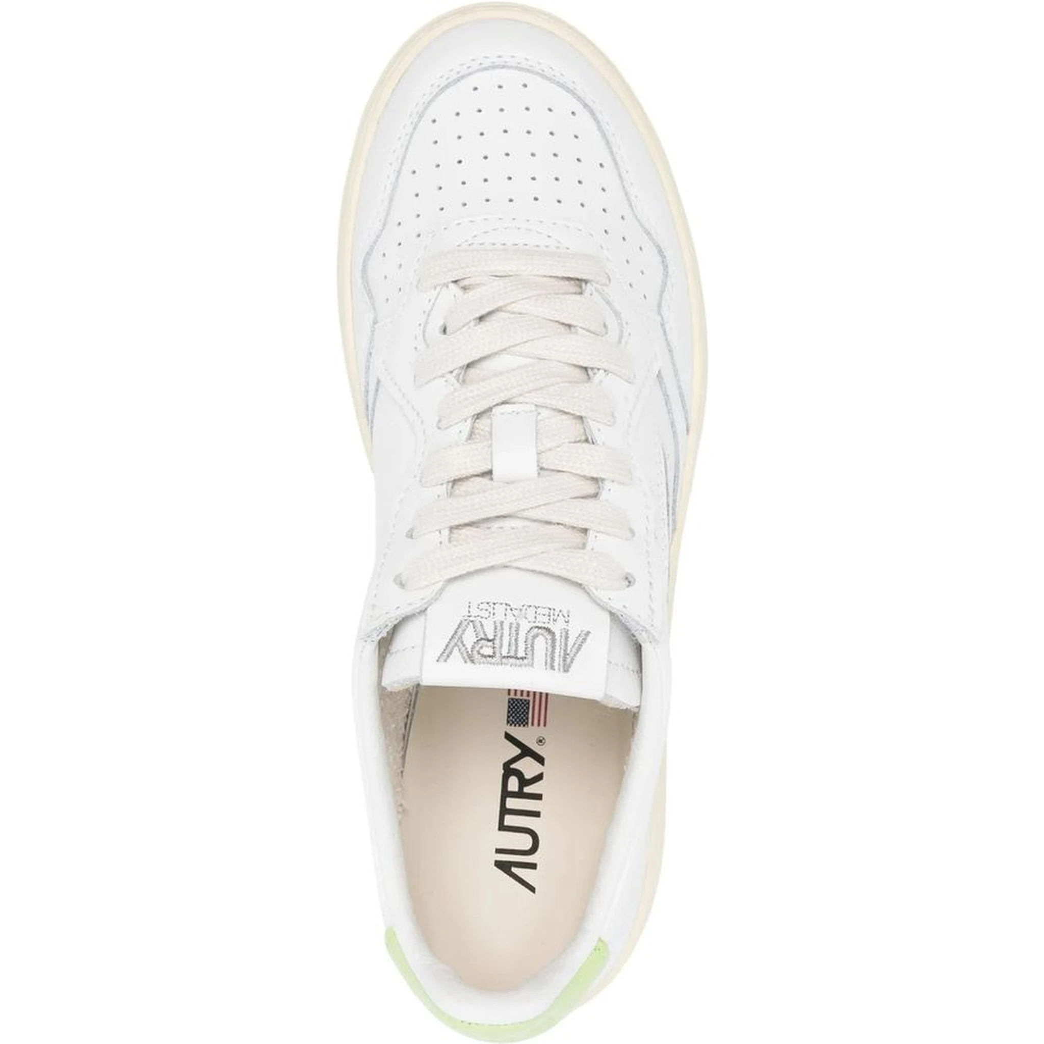 White Leather Low Top Sneakers