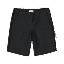 Black Virgin Wool Bermuda Shorts