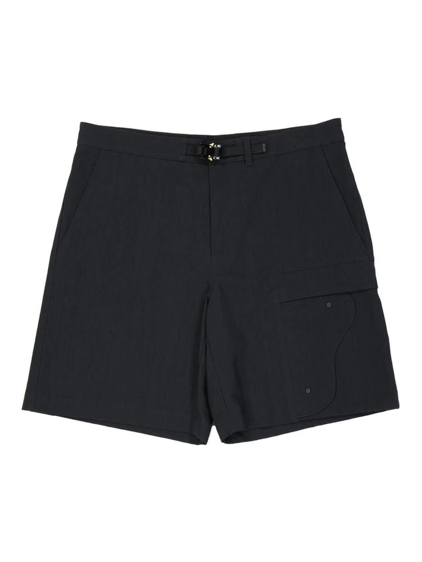 Black Cotton Bermuda Shorts