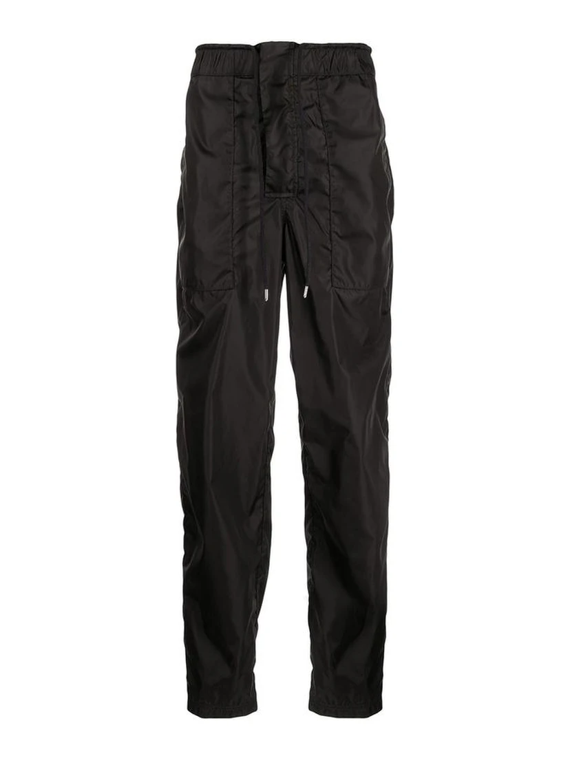 Black Polyamide Athletic Pants