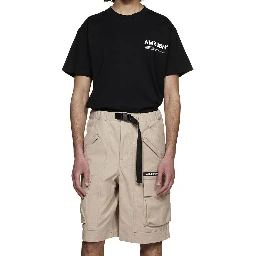 Beige Cotton Bermuda Shorts