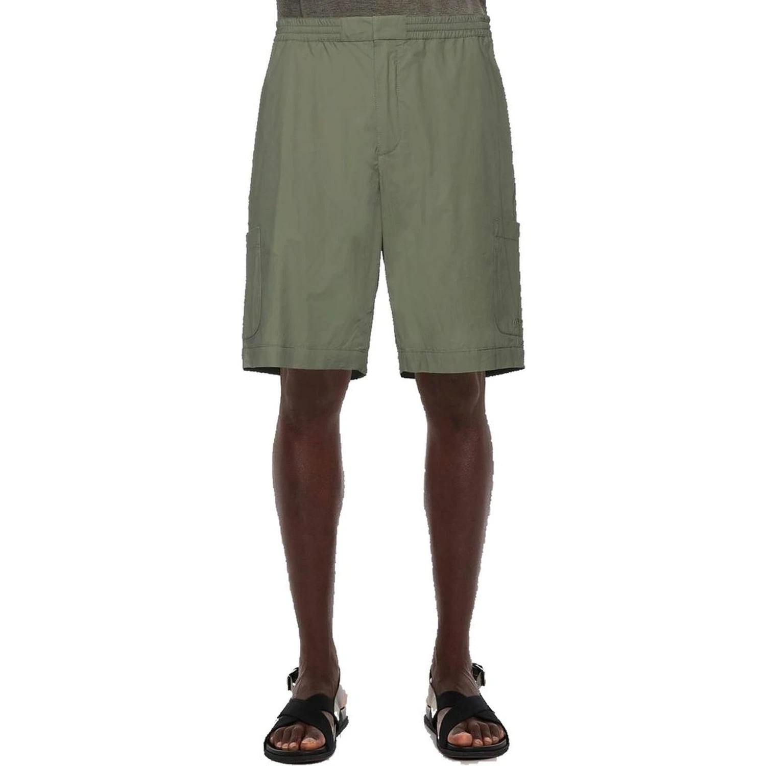 Bicolor Cotton Bermuda Shorts