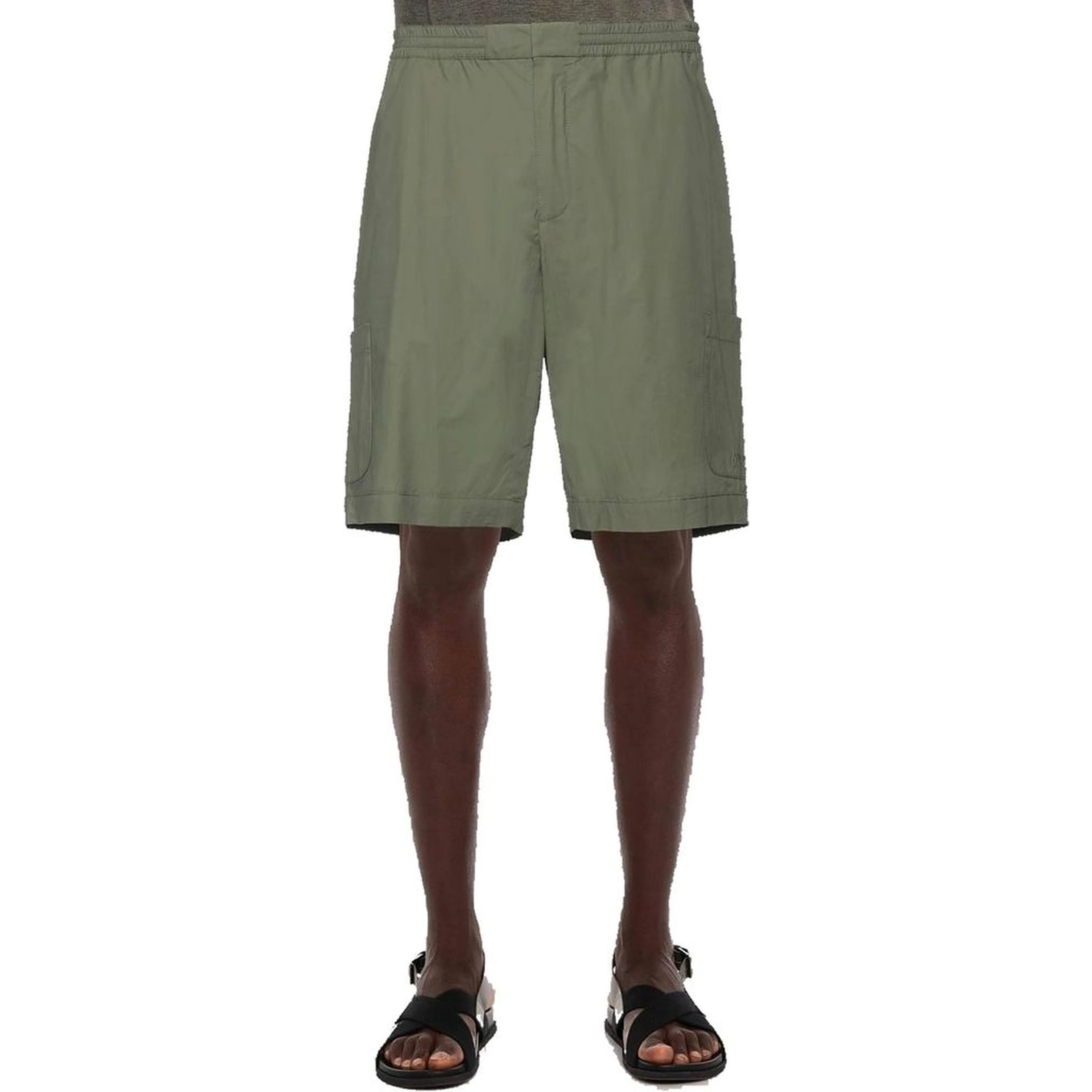 Bicolor Cotton Bermuda Shorts