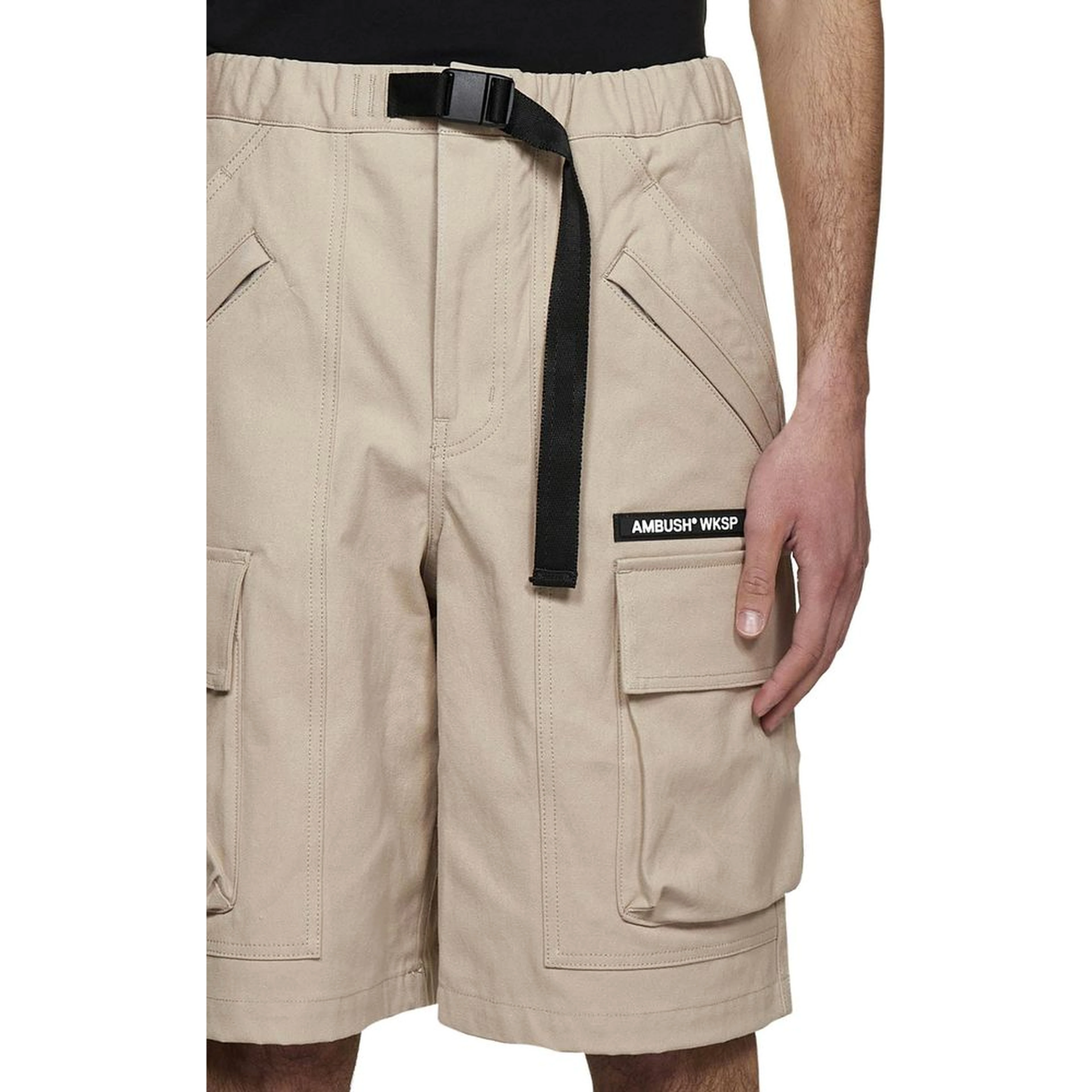 Beige Cotton Bermuda Shorts