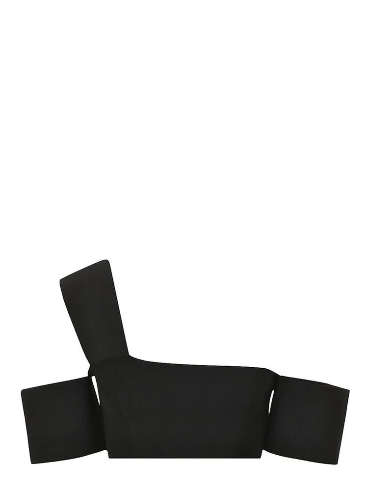 Black Elastane Tank Tops