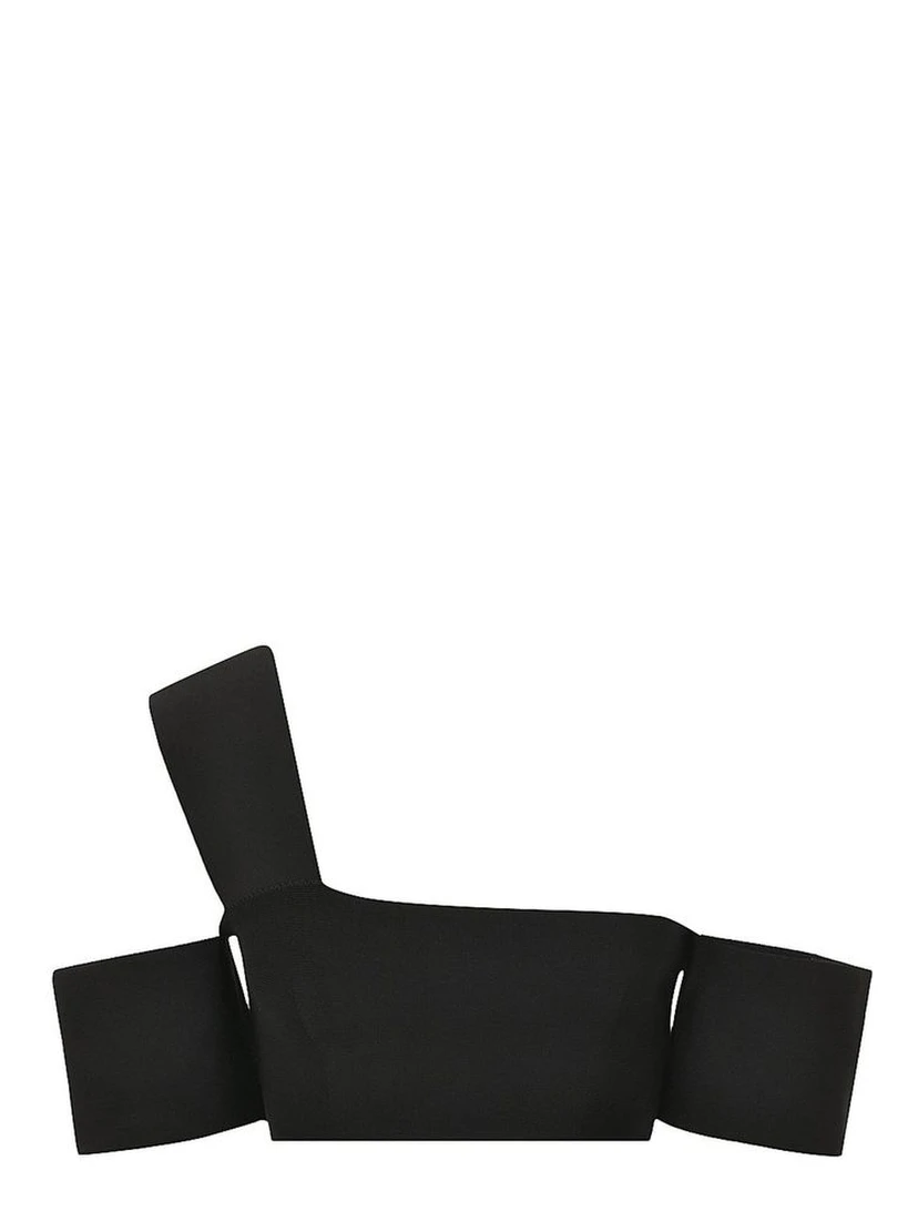 Black Elastane Tank Tops