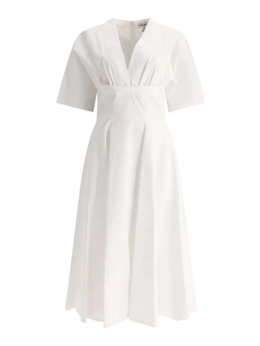 White Cotton Casual Dress