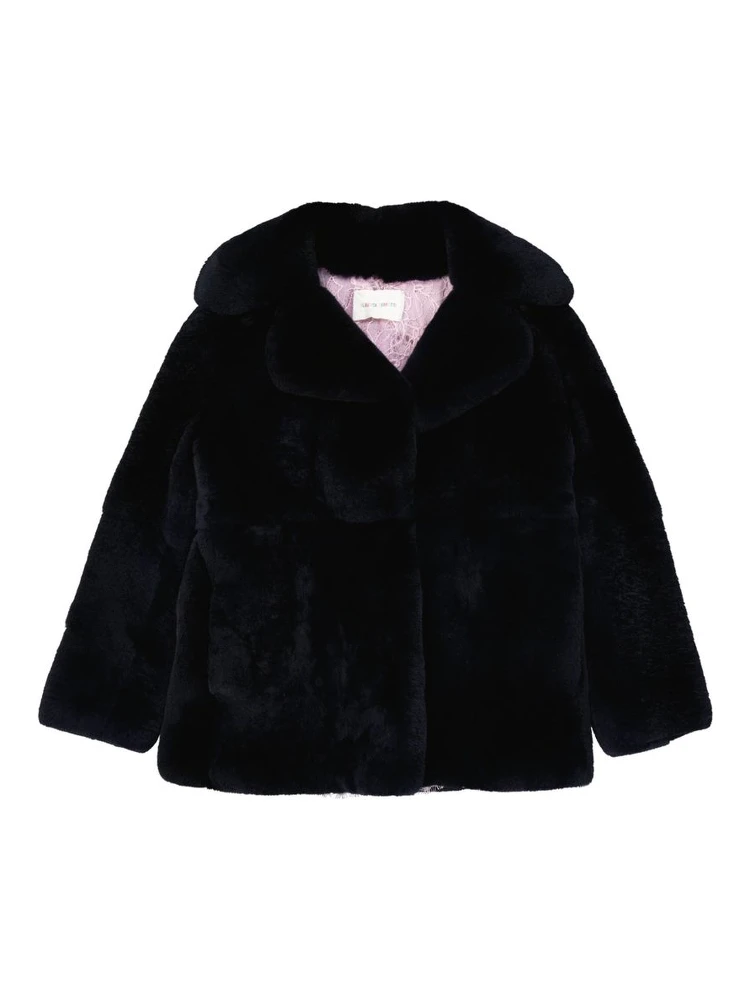 Blue Rabbit Fur Coat