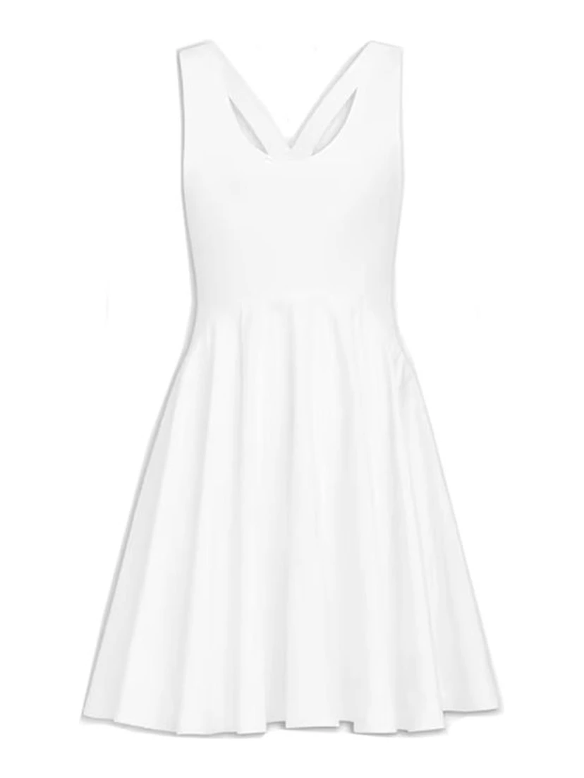 White Cotton Casual Dress
