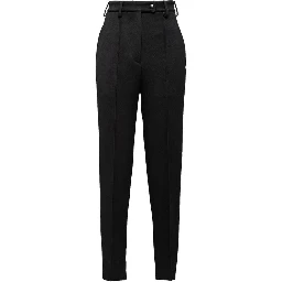 Black Virgin Wool Casual Pants