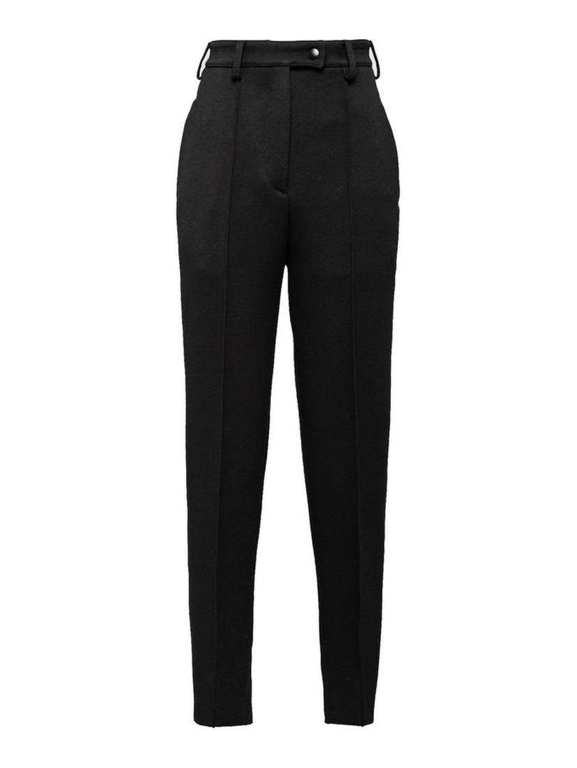 Black Virgin Wool Casual Pants
