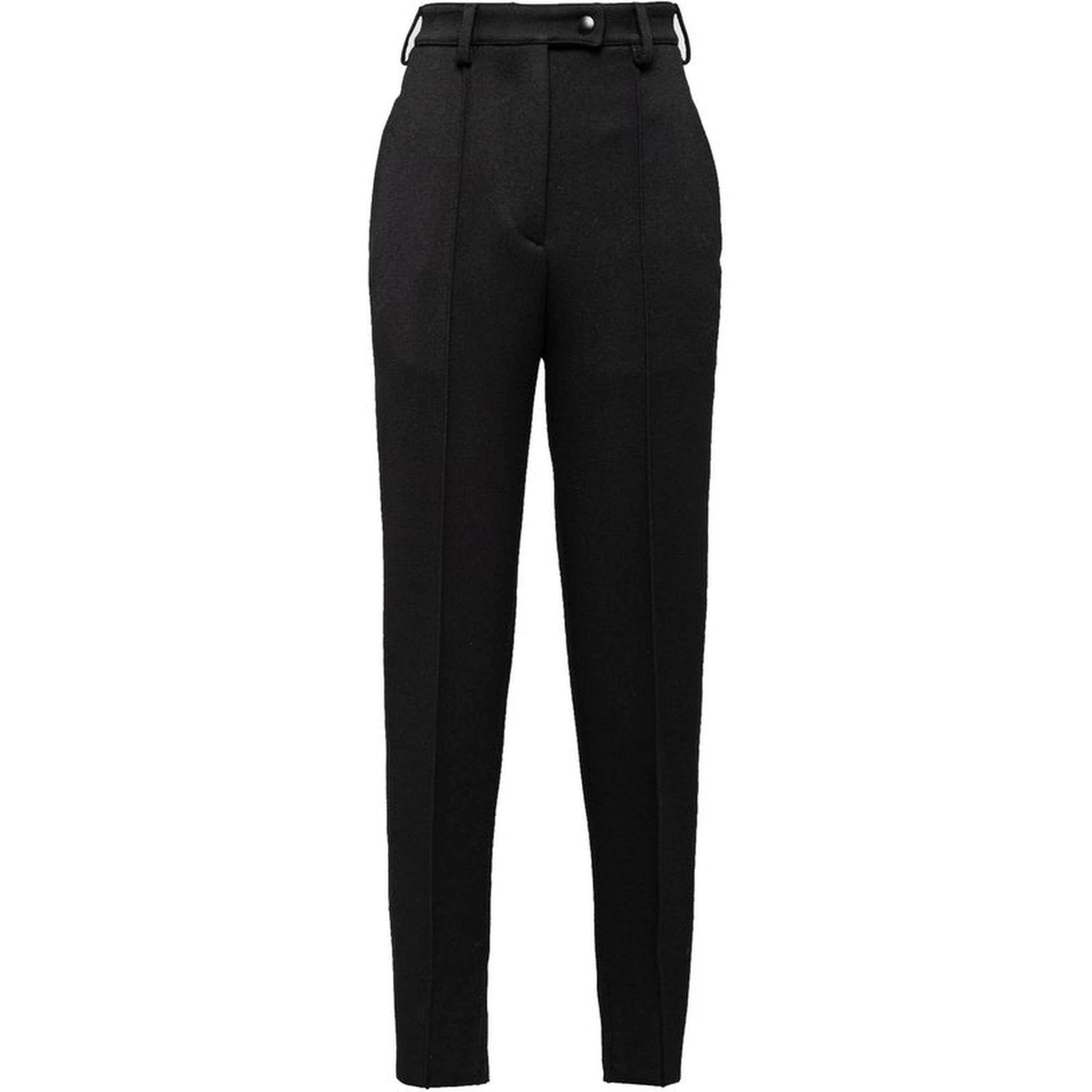 Black Virgin Wool Casual Pants