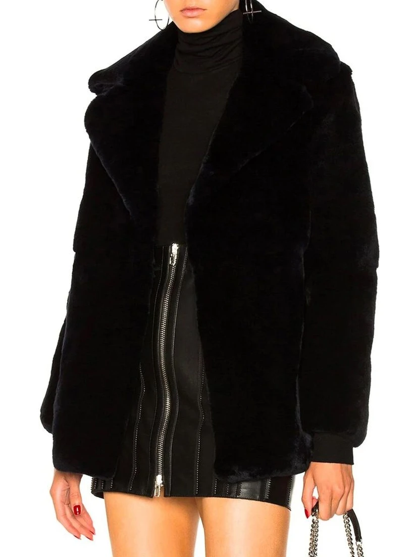 Blue Rabbit Fur Coat