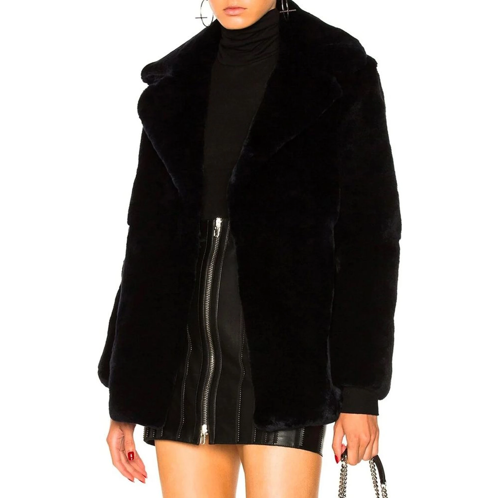 Blue Rabbit Fur Coat