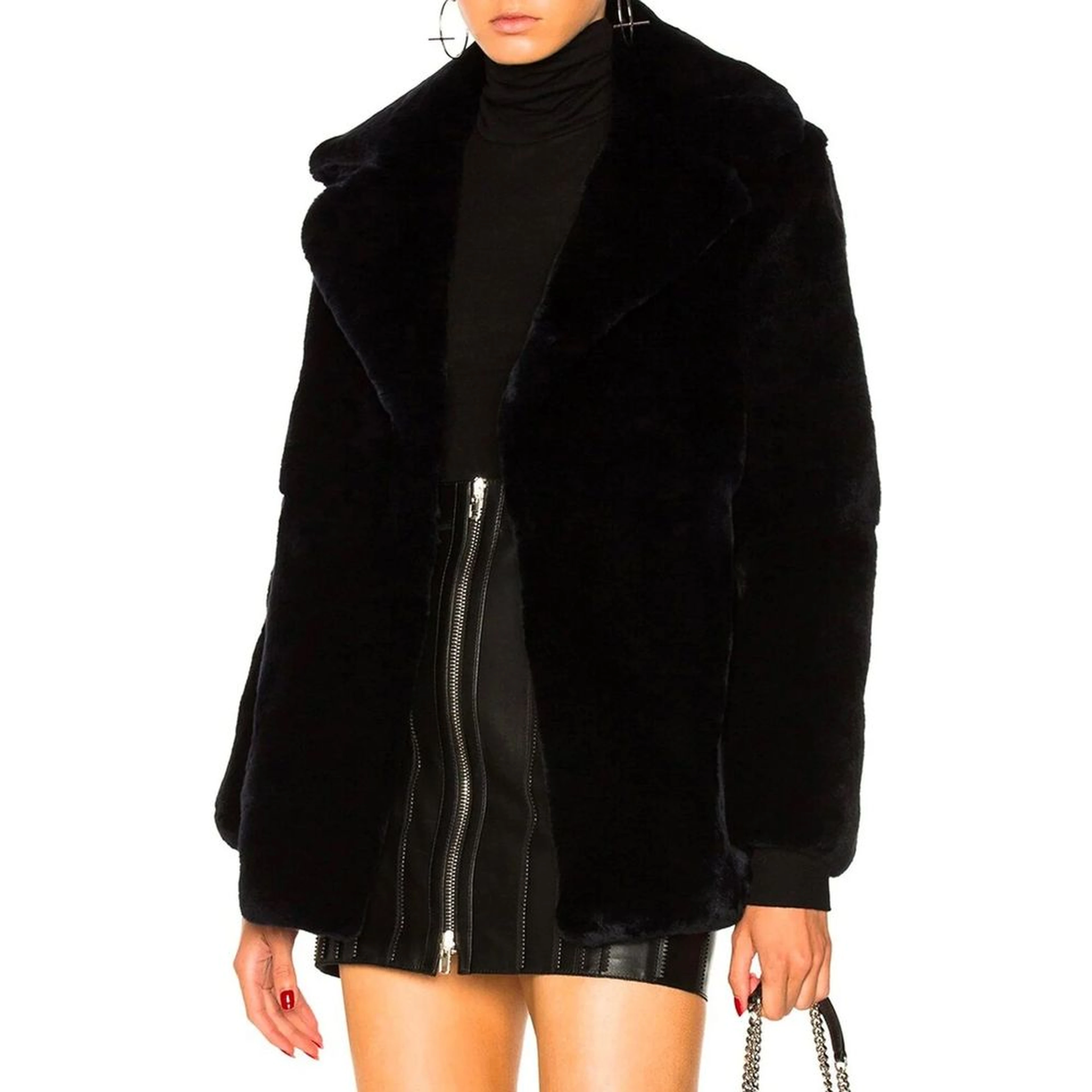 Blue Rabbit Fur Coat