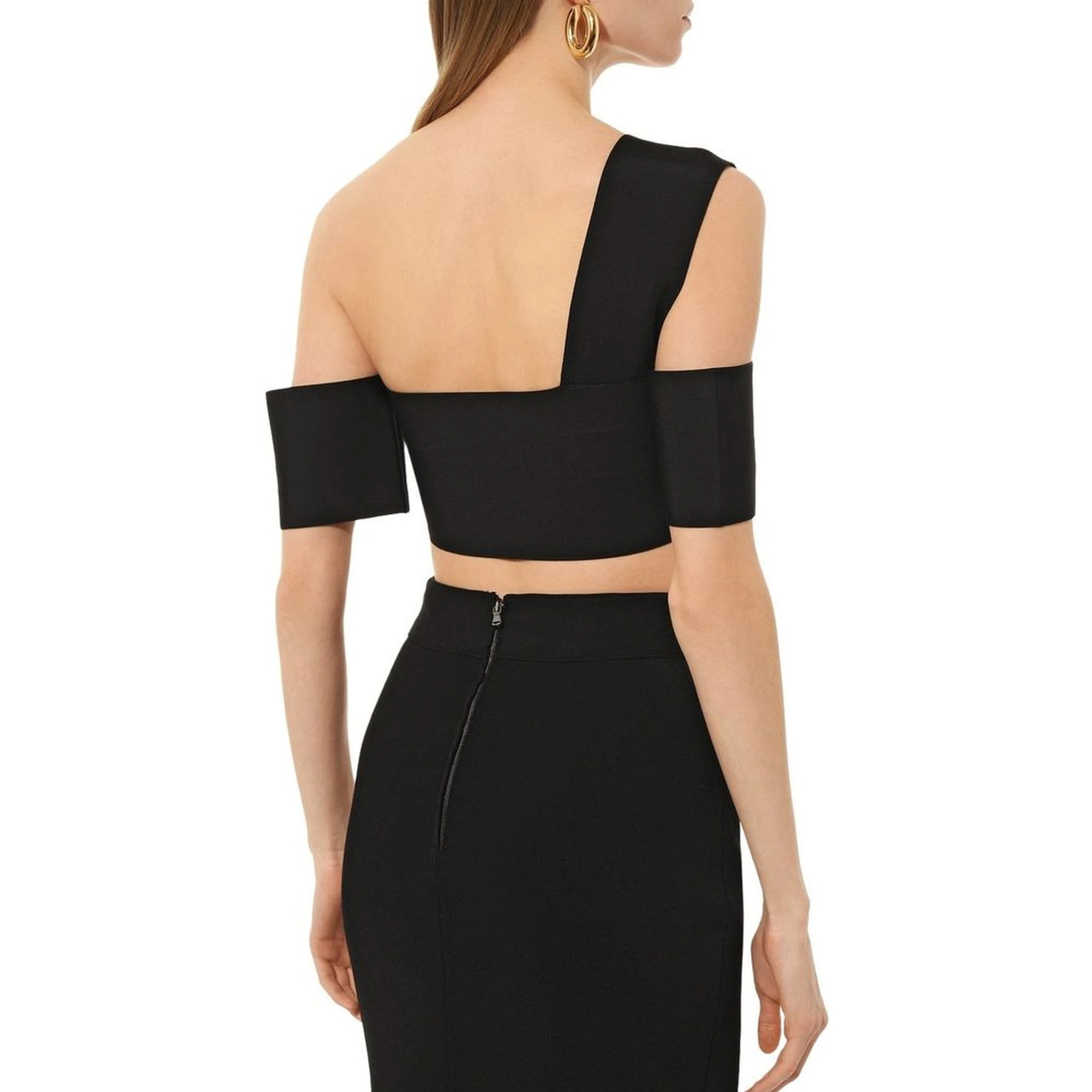 Black Elastane Tank Tops