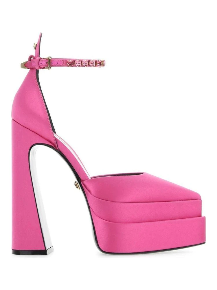 Multicolor Satin Platform Pumps