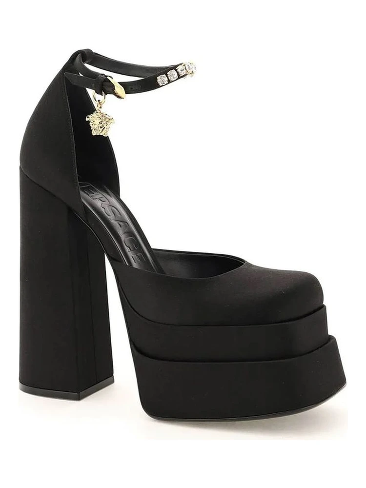 Black Silk Platform Pumps alternative