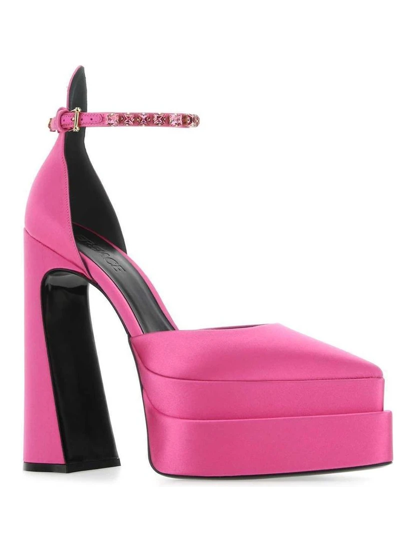 Multicolor Satin Platform Pumps