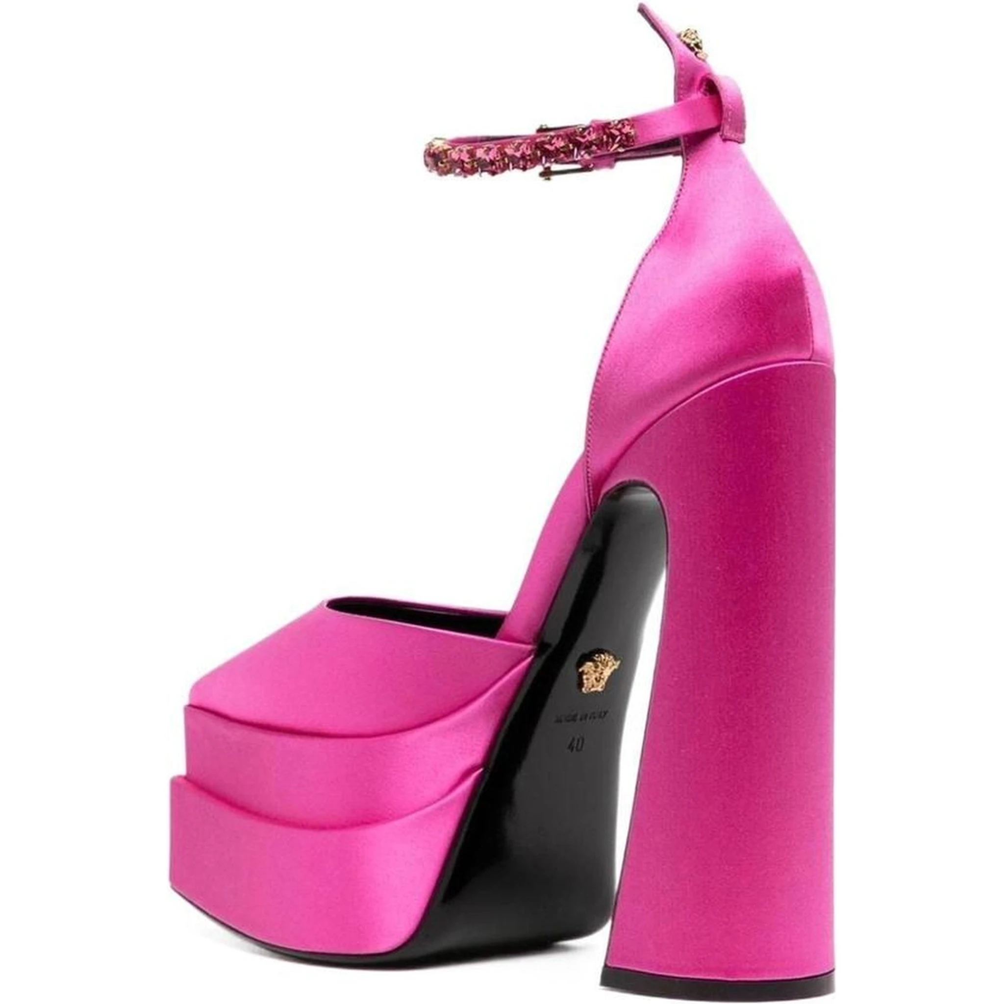 Multicolor Satin Platform Pumps