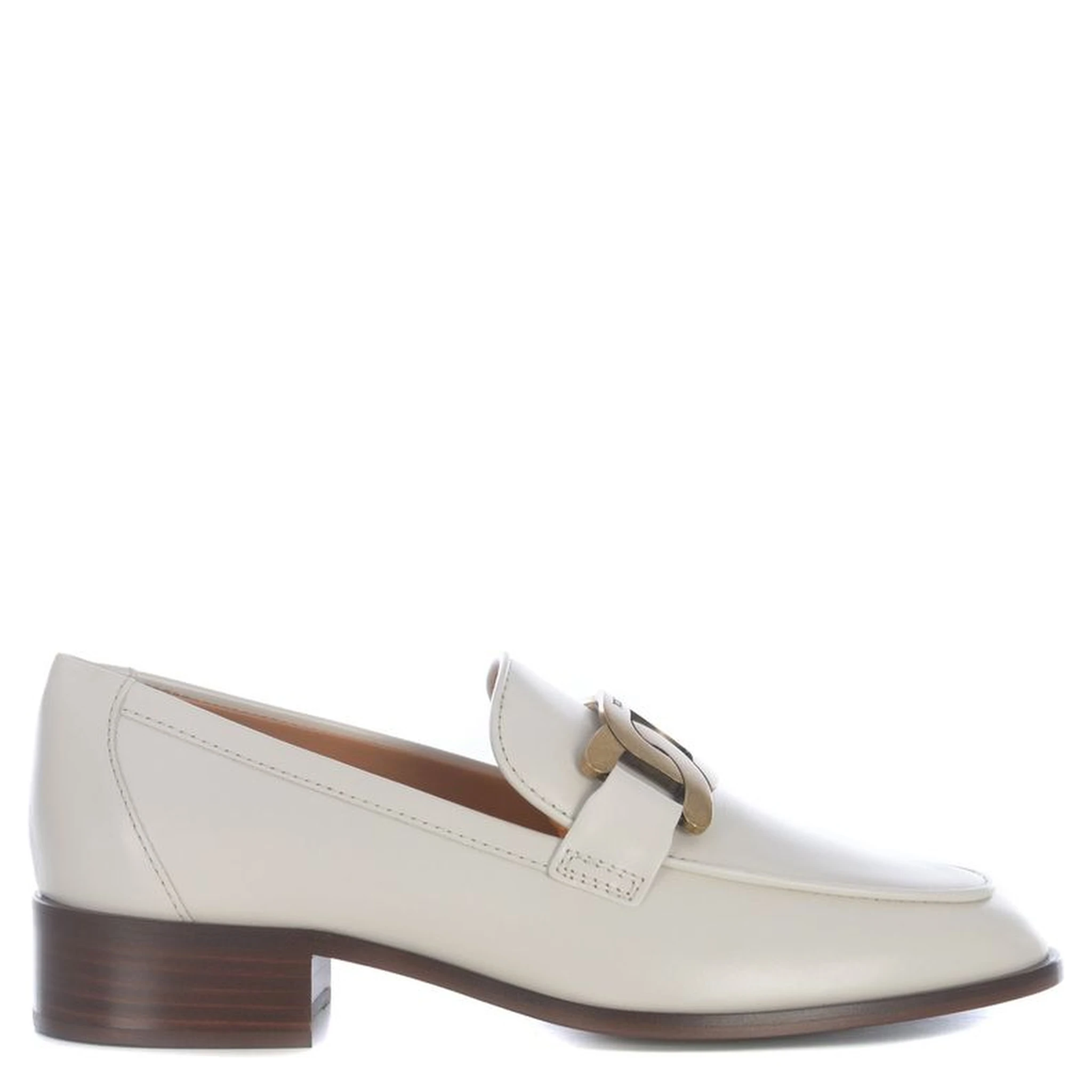 White Calfskin Slip-On Loafers