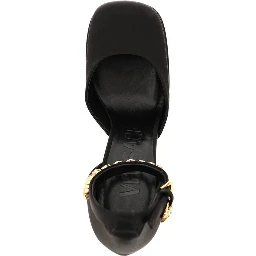 Black Silk Platform Pumps