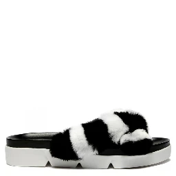 Black Fur Slippers