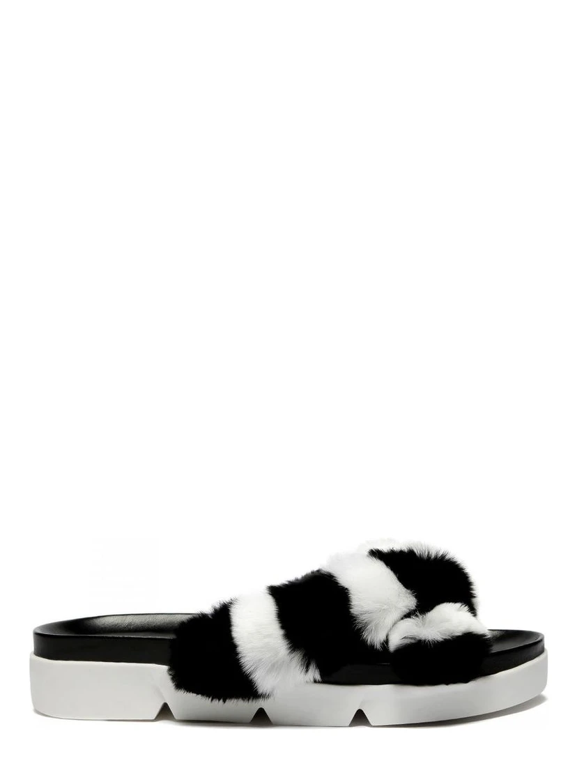 Black Fur Slippers