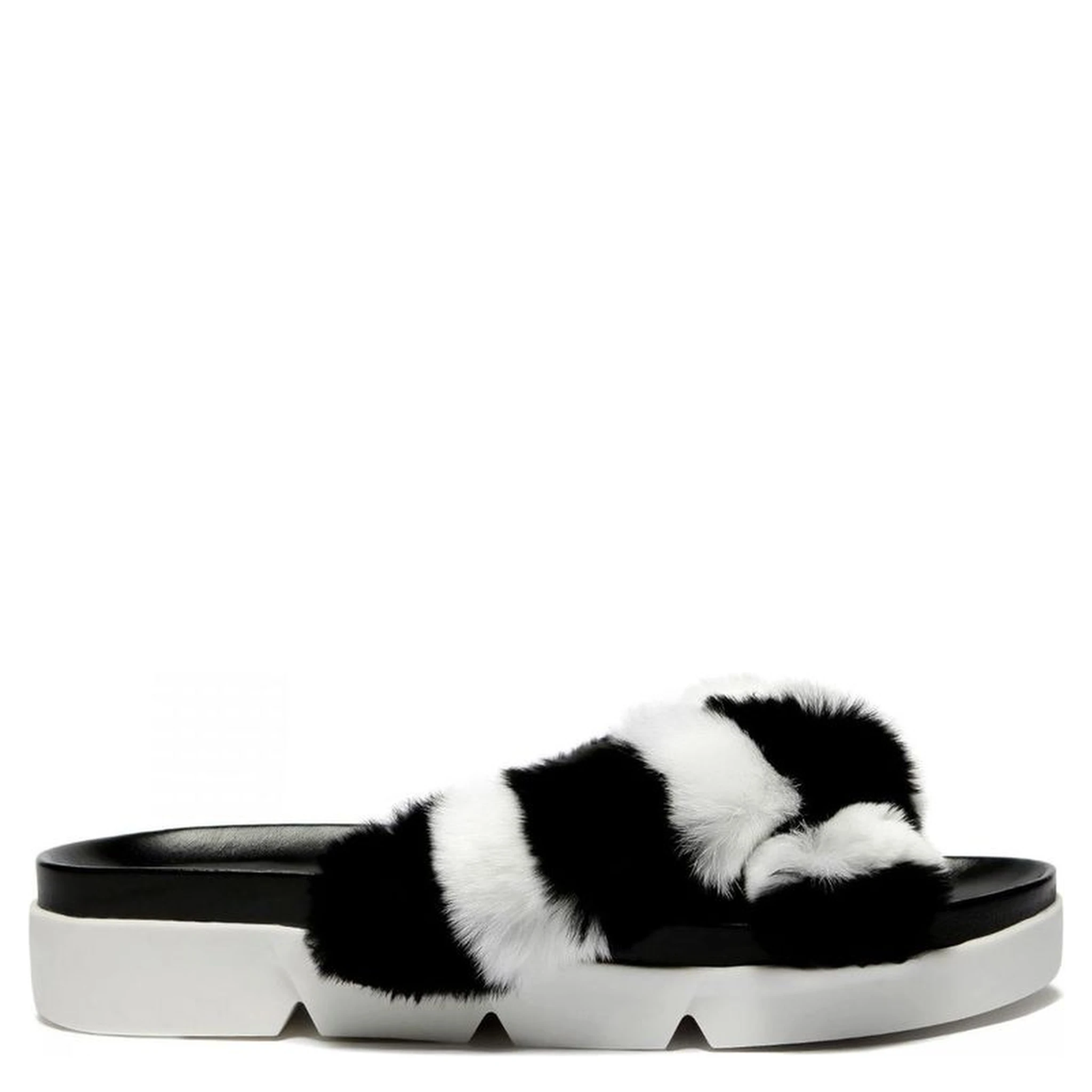 Black Fur Slippers