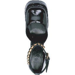 Black Calfskin Platform Pumps