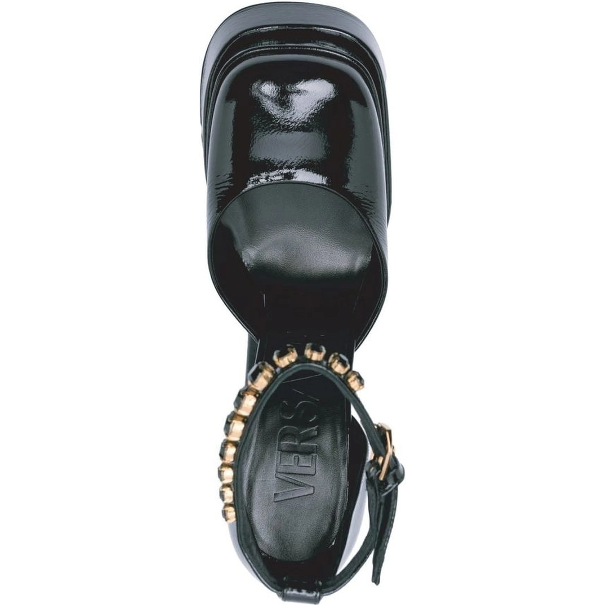 Black Calfskin Platform Pumps