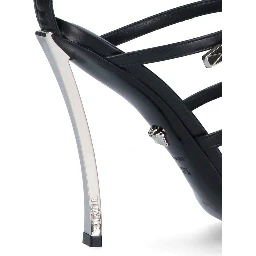 Black Calfskin Stiletto Heel Sandals