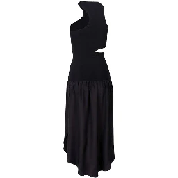 Black Silk Casual Dress