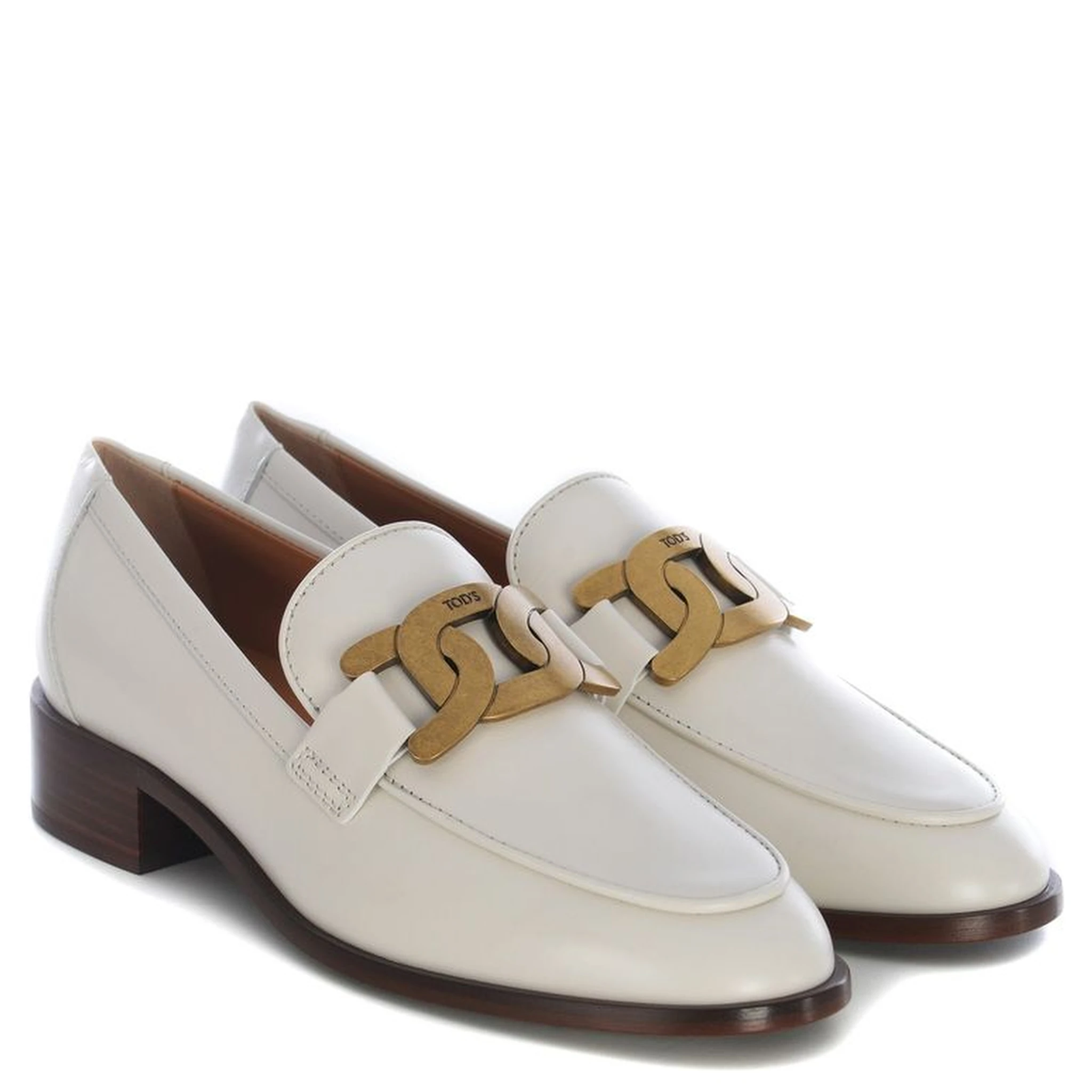 White Calfskin Slip-On Loafers