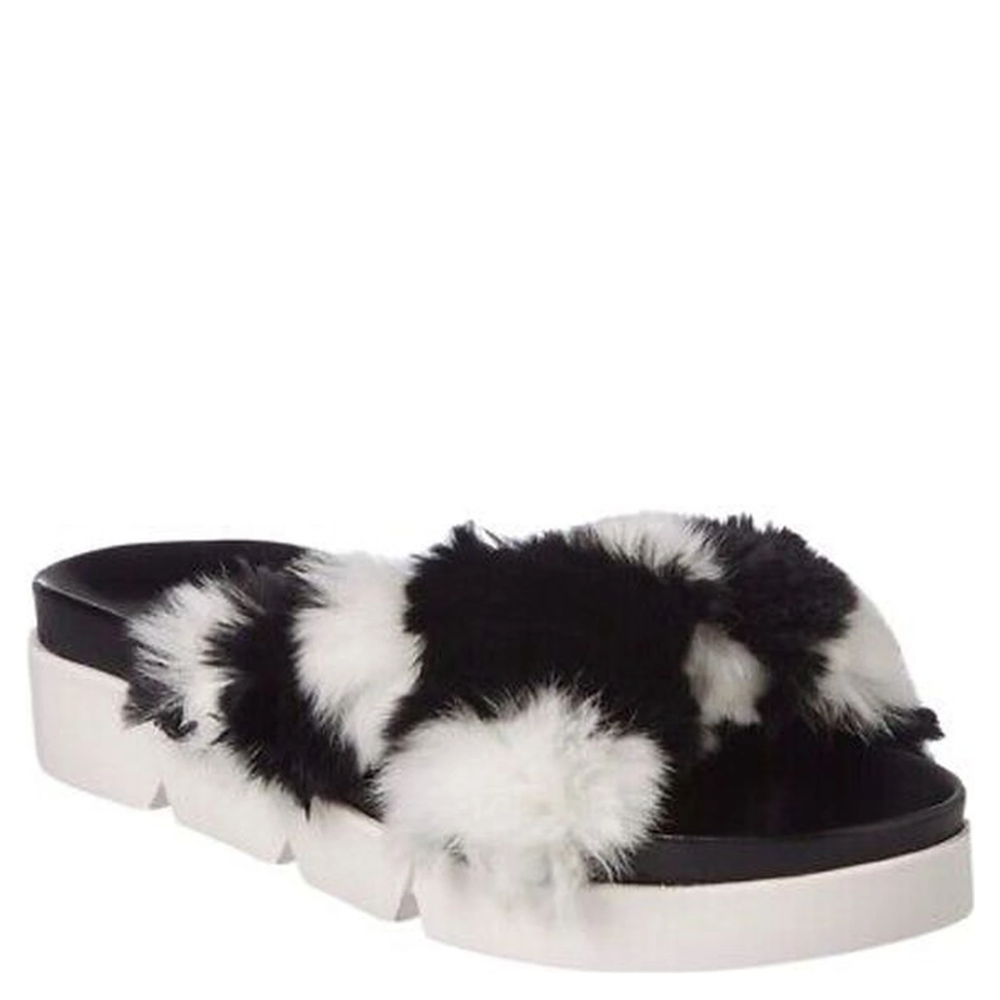 Black Fur Slippers