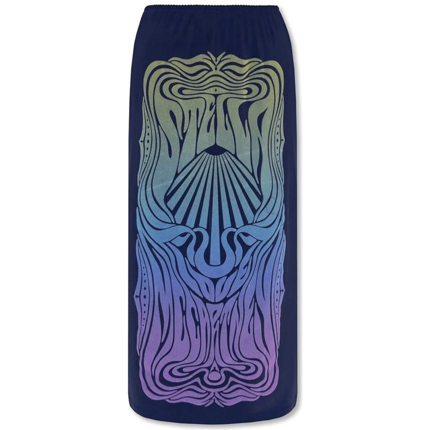Blue Polyamide Midi Skirt