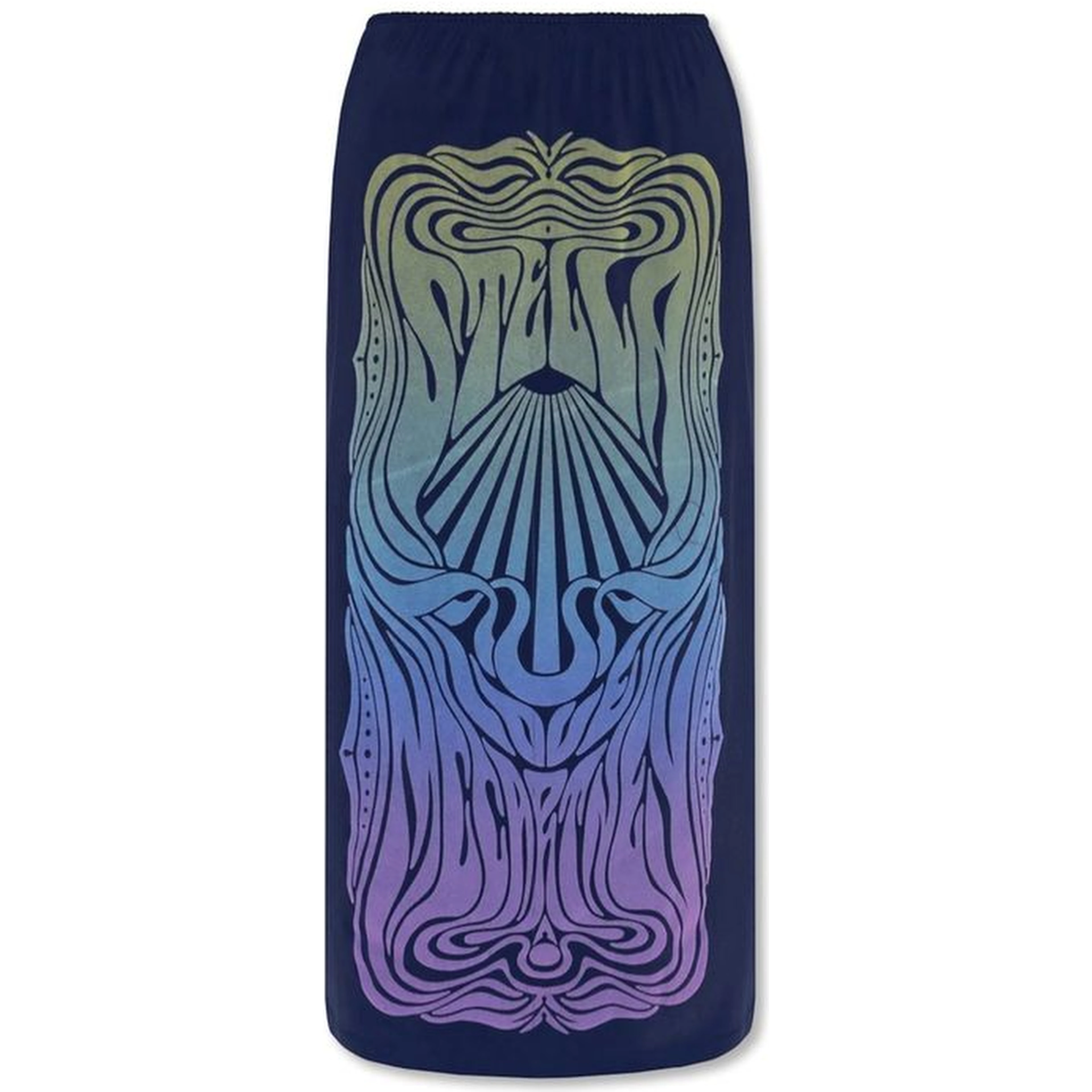 Blue Polyamide Midi Skirt