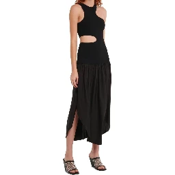 Black Silk Casual Dress