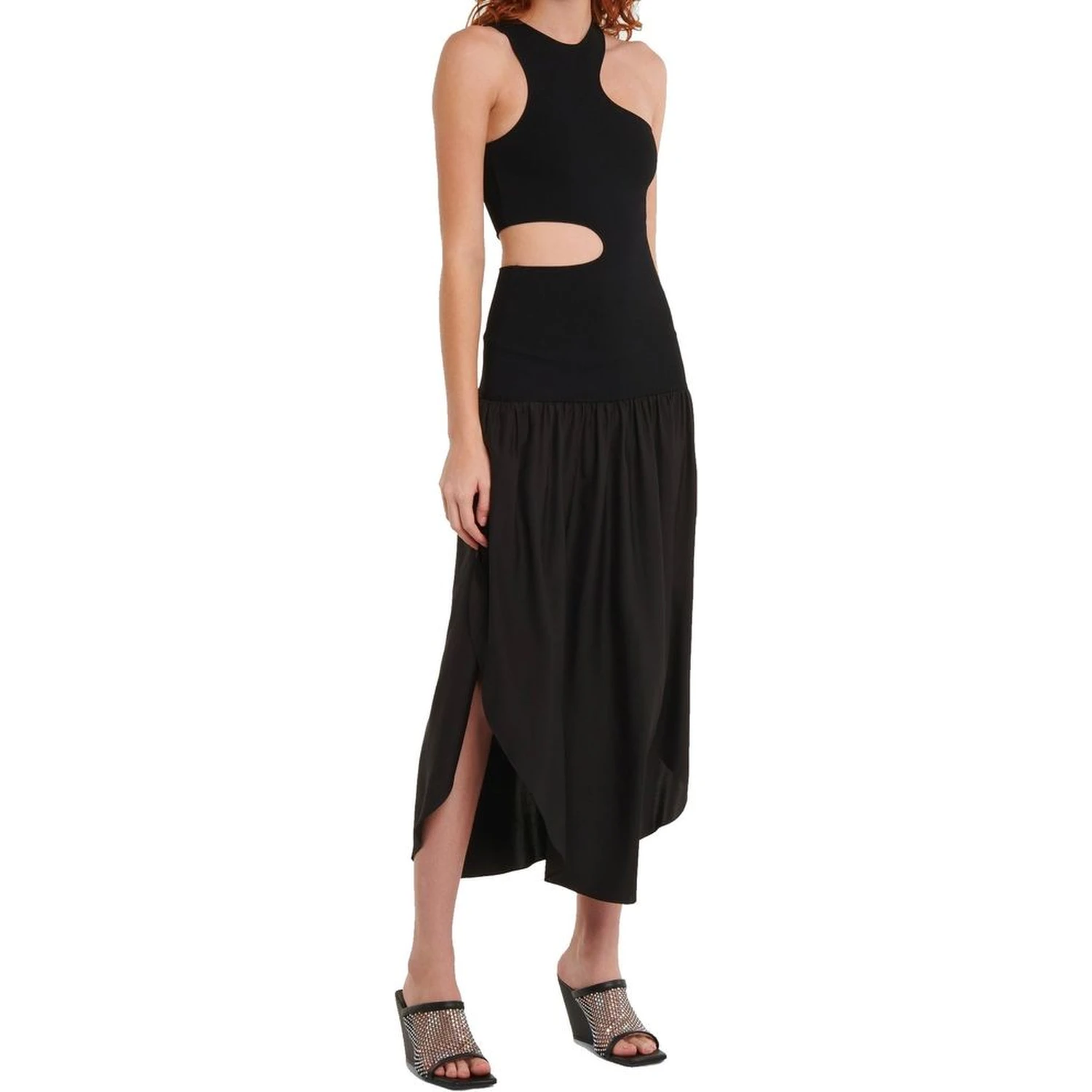 Black Silk Casual Dress