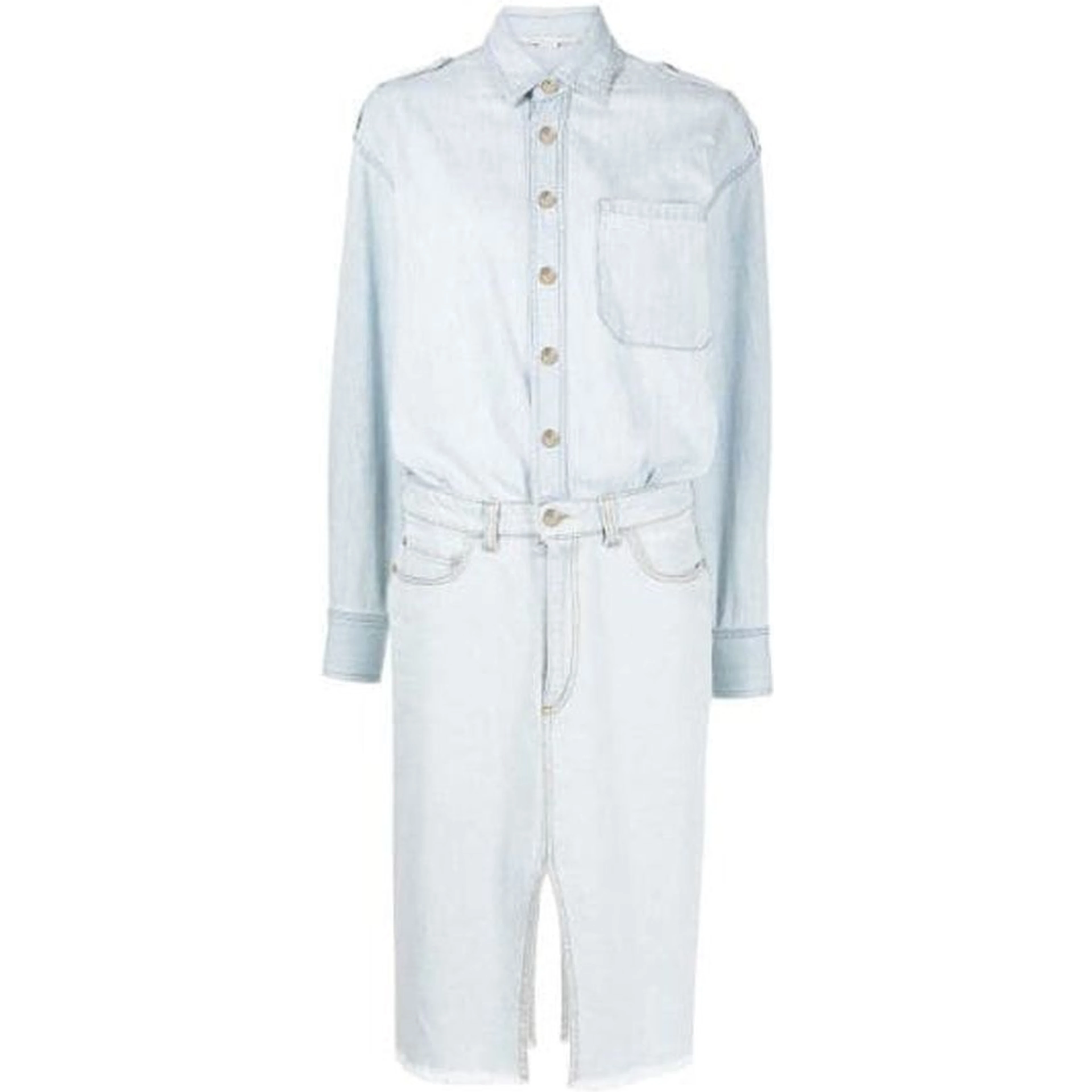 Blue Cotton Casual Dress